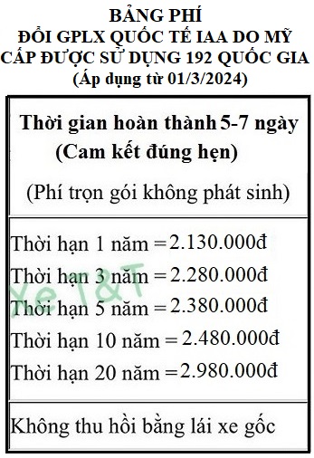 đổi bằng lái xe quốc tế