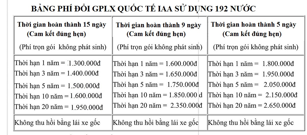 doi bang lai xe quoc te